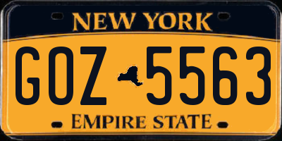 NY license plate GOZ5563