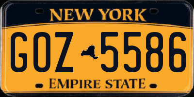 NY license plate GOZ5586