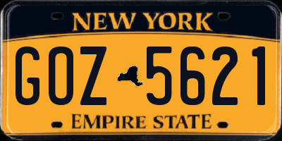 NY license plate GOZ5621