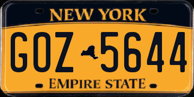 NY license plate GOZ5644