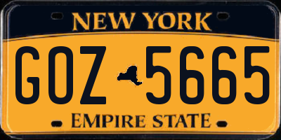 NY license plate GOZ5665