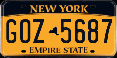 NY license plate GOZ5687