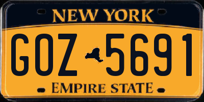 NY license plate GOZ5691