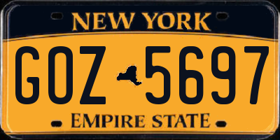 NY license plate GOZ5697