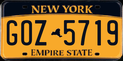 NY license plate GOZ5719