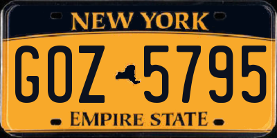 NY license plate GOZ5795