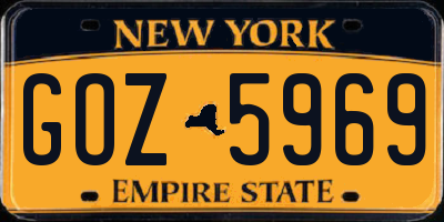 NY license plate GOZ5969