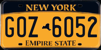 NY license plate GOZ6052