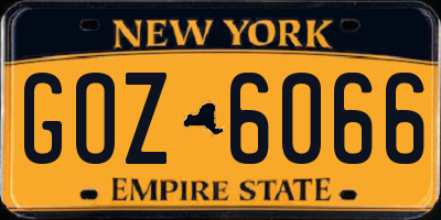 NY license plate GOZ6066