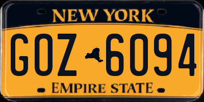 NY license plate GOZ6094