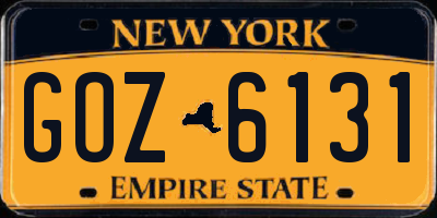 NY license plate GOZ6131