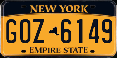 NY license plate GOZ6149