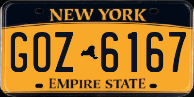 NY license plate GOZ6167