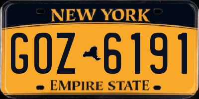 NY license plate GOZ6191