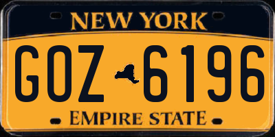 NY license plate GOZ6196