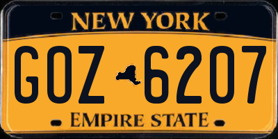 NY license plate GOZ6207