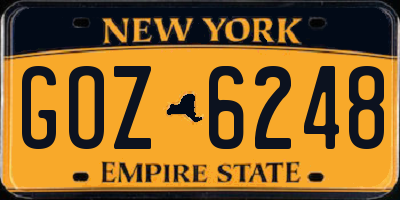 NY license plate GOZ6248