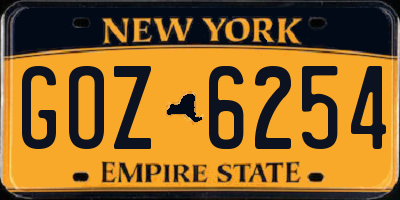 NY license plate GOZ6254
