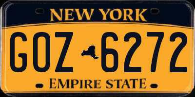 NY license plate GOZ6272