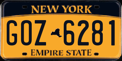 NY license plate GOZ6281