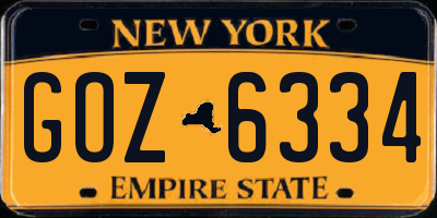 NY license plate GOZ6334
