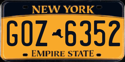 NY license plate GOZ6352