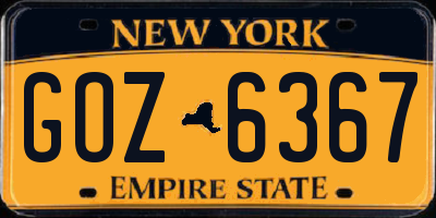NY license plate GOZ6367