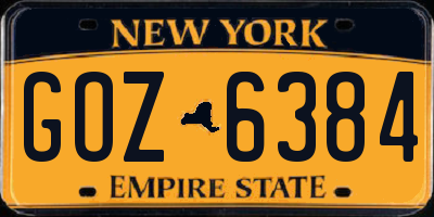 NY license plate GOZ6384