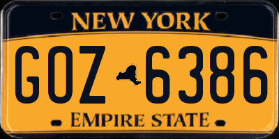 NY license plate GOZ6386