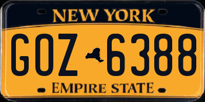 NY license plate GOZ6388