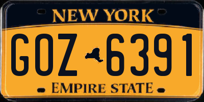 NY license plate GOZ6391