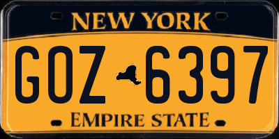 NY license plate GOZ6397