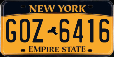 NY license plate GOZ6416