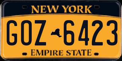NY license plate GOZ6423