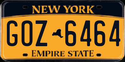 NY license plate GOZ6464