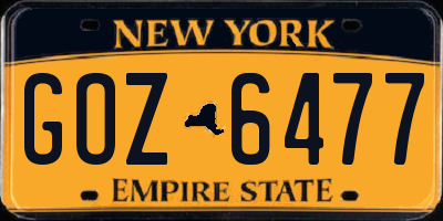 NY license plate GOZ6477
