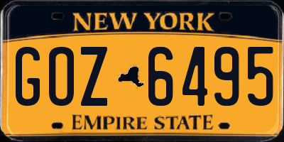 NY license plate GOZ6495