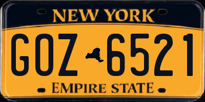 NY license plate GOZ6521