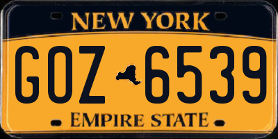 NY license plate GOZ6539