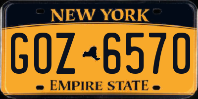 NY license plate GOZ6570