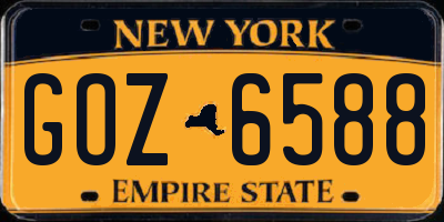 NY license plate GOZ6588