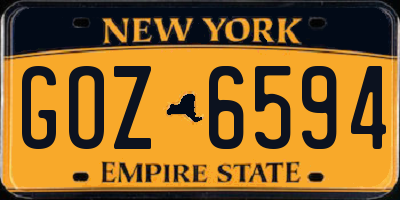 NY license plate GOZ6594