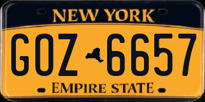 NY license plate GOZ6657