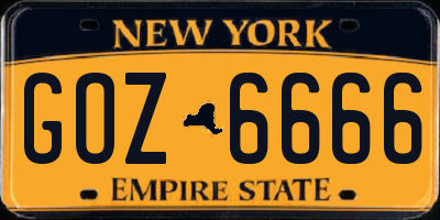 NY license plate GOZ6666