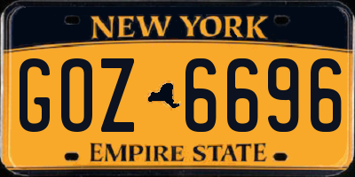 NY license plate GOZ6696