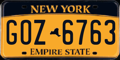 NY license plate GOZ6763
