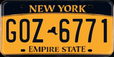 NY license plate GOZ6771