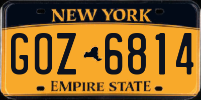 NY license plate GOZ6814