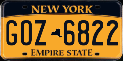 NY license plate GOZ6822