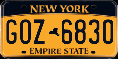 NY license plate GOZ6830